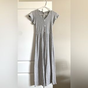 Boho Striped Jumpsuit with Open Back Detail